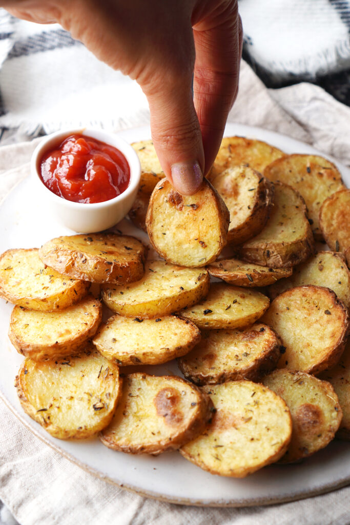 Crispy Baked Potato Slices | Cottage Fries - Kimi Eats Gluten Free